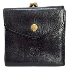 IL BISONTE(イルビゾンテ) 2つ折り財布 - 黒 がま口 レザー