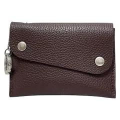 IL BISONTE(イルビゾンテ) コインケース美品  - ダークブラウン キーリング付き レザー