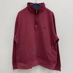 NAUTICA ハーフジップ フリース 刺繍ロゴ ワンポイント レッド【メンズL】