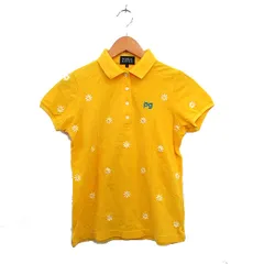 パーリーゲイツ PEARLY GATES 国内正規品 ゴルフウェア ポロシャツ 半袖 コットン 刺繍 花柄 0 イエロー 黄 /KT25