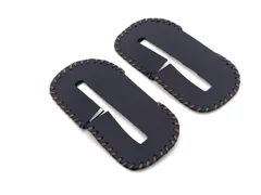 シートベルトバックルカバー 2個セット 車用 汎用 レザー調 (異音防止・キズ防止) 車内ドレスアップ クロスステッチ 車＆バイク モカ ブラウン