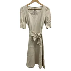 TO BE CHIC(トゥービーシック) ワンピース サイズ40 M レディース美品  - ベージュ クルーネック/半袖/ロング