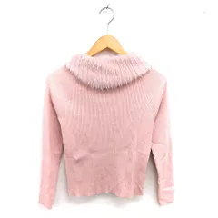 ロペピクニック ROPE Picnic タグ付き 襟フェザー ニット セーター オフタートルネック ラグランスリーブ 長袖 38 ピンク /TT