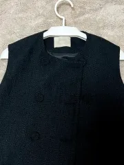ブラック ツイード ベスト