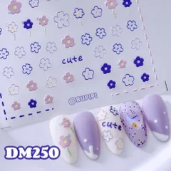 人気 3D ネイルシール 花 パープル フラワー 和風 ネイルアート デコ用品 貼る 手作り素材 DM250