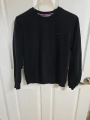 トミーヒルフィガー ブラック スウェット 起毛Tシャツ