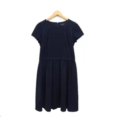 リフレクト Reflect ロング ワンピース 半袖 フレア 素材切替 レース フォーマル 11 ネイビー 紺 /FT9