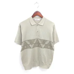 アーノルドパーマー Arnold Palmer ポロシャツ シャツ ニット 薄手 総柄 半袖 M カーキ /TT