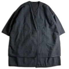 【80s】COMME des GARCONS ウール ワイド ボタンレスコート チャコールグレー アーカイブ コムデギャルソン 2000000022314