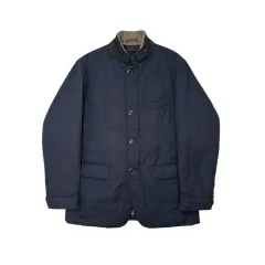 ネイビー キルティング ジャケット メンズ