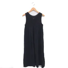 シンプリシテェ SIMPLICITE ワンピース ロング フレア プルオーバー 透けレース ノースリーブ 黒 ブラック /TT