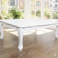 送料無料！　E　【新品・未使用】 ヨーロピアン調　猫脚　折りたたみ式　センターテーブル　　 FF17361