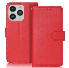 M様専用 iPhone15Pro用 留め金付きタイプ手帳ケース赤+覗き見防止フィルム(非マット) 2点セット割引価格