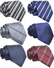 【特価商品】入学式 結婚式 卒業式 就活 メンズ ドット 二次会 ストライプ 格子 冠婚葬祭 小紋 チェック柄 人気 プレゼント ネクタイセット おしゃれ 父の日 【洗濯ネット付き】 ビジネス用 洗える 2/4/6/本セット ネクタイ [NECOTIA]