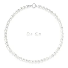 【在庫処分】パールネックレスピアス/イヤリング 真珠 冠婚葬祭用 8mm FANJI] 45cm S925 ピアスpearl [ACCE パール ホワイ ブランド