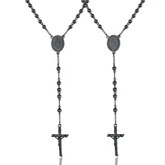 【人気商品】ロングネックレス レディース クロス y字 十字架 聖母マリア 不思議のメダイ ChainsPro ロザリオ アクセサリー