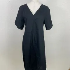 hyphen world gallery PEACE 黒 ロングワンピース F 半袖 Vネック ウエストリボン　20260115-0003