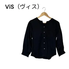【新品タグ付き】ViS 前後2WAY シルキーブラウス ブラック 綿100％ F