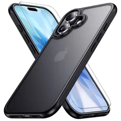 gogorelax for iphone 17 用 ケース 【米軍MIL規格 指紋防止】 ガラスフィルム付き 半透明 アイフォン17ケース 耐衝撃 アイホン17 用 スマホケース マット感 黄ばみなし あいほん17 用 ワイアレス充電対応 あいふぉん17  1