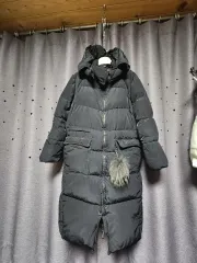 OLIVE des OLIVE グース ロング ダウン ブラック ファー 装飾-85