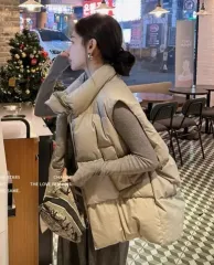 アイボリーグレー ダウンベスト レディース L 新品 (着用画像 有)