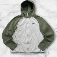 ナイキ ツートン フードジップアップ 95 グリーン/グレー
