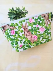 ファスナーポーチ(うさぎさんのかくれんぼピンク)