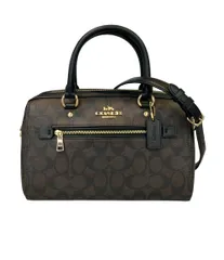 美品 コーチ 2WAY ハンドバッグ ショルダーバッグ 斜め掛け シグネチャー F83607 レディース COACH