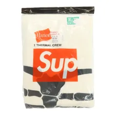 【中古】【未使用】シュプリーム Supreme Hanes Bones Thermal Crew 長袖Ｔシャツ ホワイト【サイズXL】【メンズ】