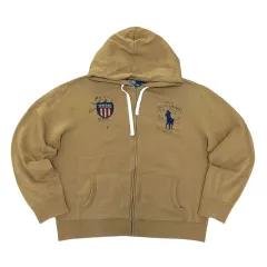 ポロ マスタード ベージュ ビックポニー フードジップアップ (2XL)