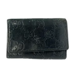 GUCCI(グッチ) キーケース シマライン 138093 黒 6連フック レザー