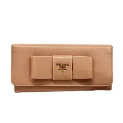 PRADA(プラダ) 長財布 - ピンク リボン レザー
