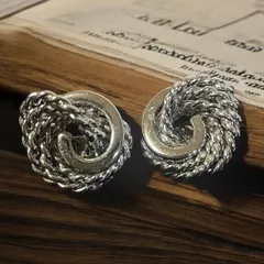 1950–60年代 彫刻的な曲線のシルバートーン ヴィンテージイヤリング （MONET）ヴィンテージ モネ