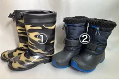 子供　スノー＆レインブーツセット ①21cm 長靴&②19〜20cm