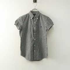 ジムフレックス Gymphlex J-0645 GSC チェック柄 ボタンダウンシャツ 12∥ブラック ホワイト ブラウス トップス 半袖  【2400014785180】