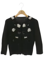 トゥービーシック W5F09-348-09 カーディガン 2 ブラック フラワーモチーフ ビジュー IT0UMXWCX0RK