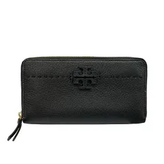 TORY BURCH(トリーバーチ) 長財布美品  - 黒 ラウンドファスナー レザー