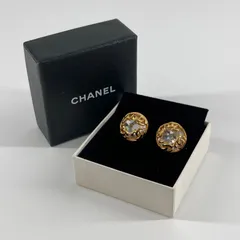 CHANEL（シャネル）ココマーク　クリアストーン　イヤリング　ヴィンテージ　95・A　ゴールド