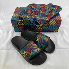 GUCCI(グッチ)　サイケデリックロゴ　シャワーサンダル　610089　#EU37　　ブラック