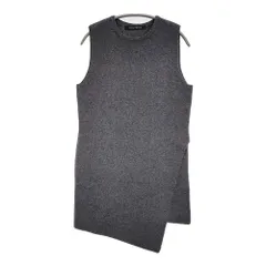 mizuiro-ind サイドスリットリブベスト 定価14960円 4-220096 アシンメトリー ニット ベスト グレー レディース ミズイロインド【中古】6-0109T♪