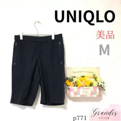 美品 ★ユニクロ UNIQLO★ レディース ニットショートパンツ Mサイズ相当 ブラック スポーティー ストレッチ素材 ポリエステル100% サイドライン入り 秋冬 古着女子