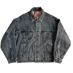 90s LEVI'S 70417 6953 ブラック デニムジャケット ネルライナー ネイティブ柄 Mサイズ 先染め BLACK BLK Gジャン リーバイス small e levis denim jacket vintage OLD ヴィンテージ