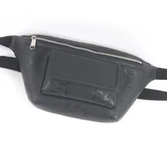 美品□GUCCI グッチ 645093 レザー ジャンボGG エンボスロゴ ウエストバッグ 斜め掛けバッグ ボディバッグ ブラック イタリア製 メンズ