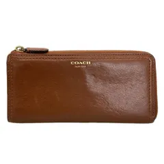COACH(コーチ) 長財布 - ダークブラウン L字ファスナー レザー
