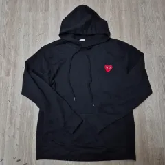 COMME des GARCONS レッド ハート フードTシャツ L (100)