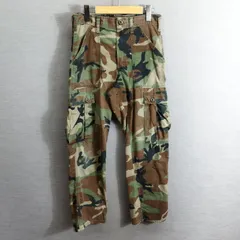 カーゴ パンツ ボトム 迷彩 カモフラージュ ミリタリー MILITARY ARMY Y2K 古着 アメリカ製 USA カーキ系 ウッドランド A488