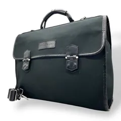 美品 イヴサンローラン YVES SAINT LAURENT ビジネスバッグ ブリーフケース ショルダーバッグ 肩掛け 2WAY 黒 ブラック ナイロン×レザー ショルダー付 ブリーフケース YSL B