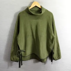 UNIQLO × WHITE MOUNTAINEERING. ユニクロ ホワイトマウンテニアリング フリース オーバーサイズ モックネック プルオーバー パイピング レディース サイズ L カーキ系 オリーブ コラボ A491