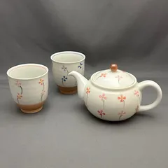 美濃焼小花柄ポット茶器セット