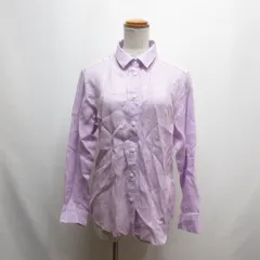 ユニクロ UNIQLO 美品 プレミアムリネン 長袖 シャツ M 薄紫 パープル